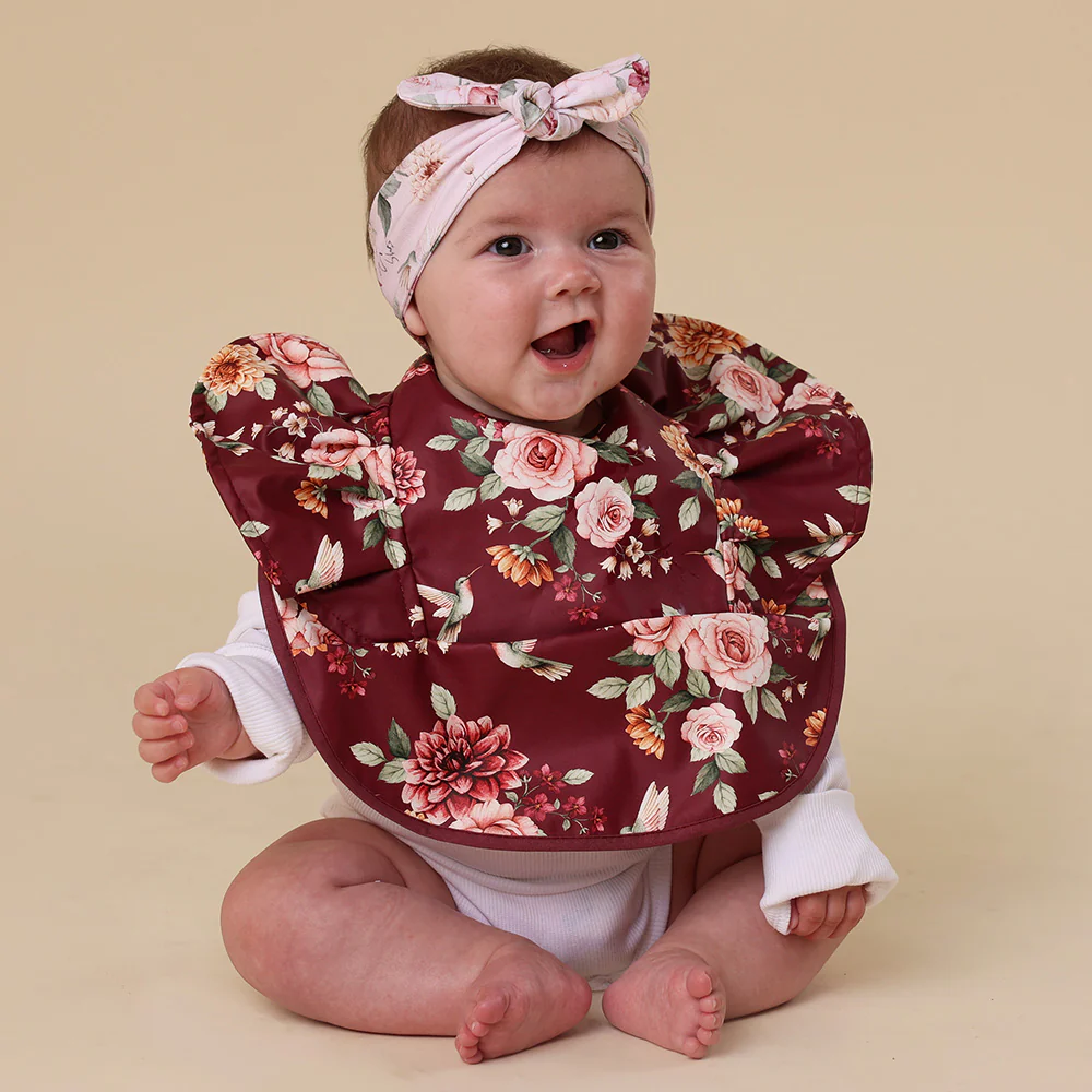 Floral Flutter Frill Snuggle Bib - Image 4
