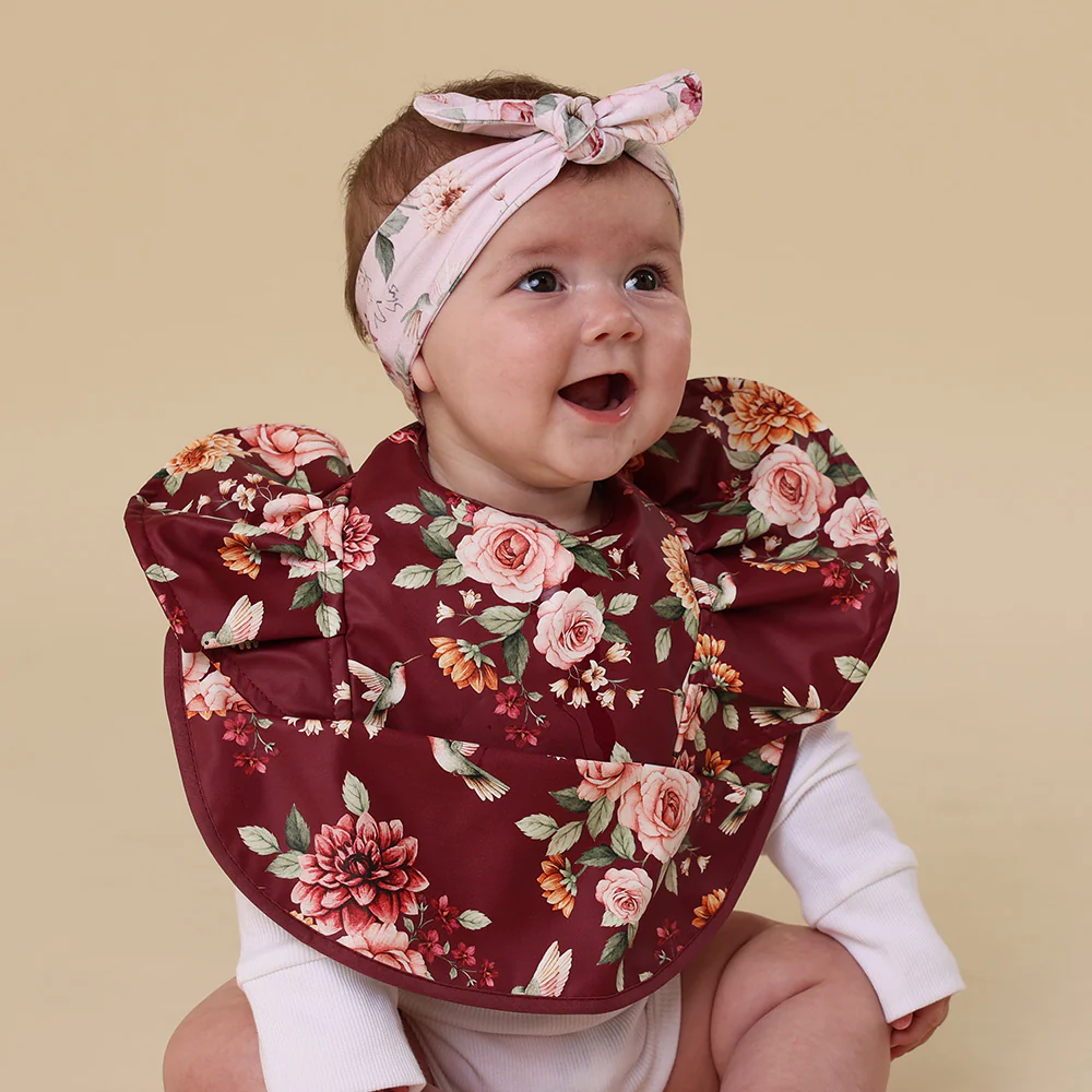 Floral Flutter Frill Snuggle Bib - Image 6