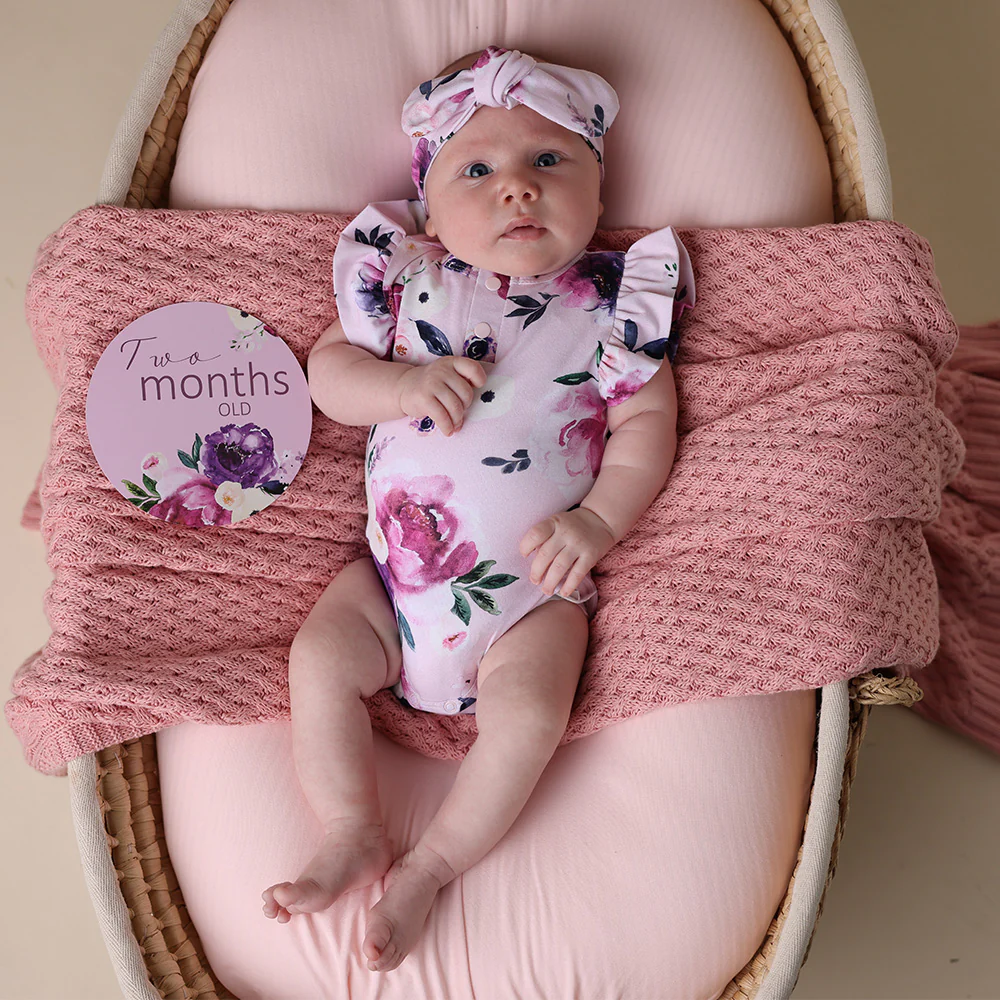 Floral Kiss Short Sleeve Organic Bodysuit with Frill - Image 3