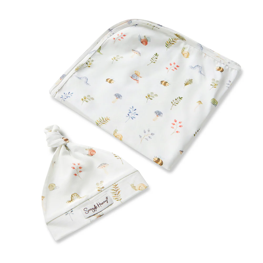 Garden Friends Organic Jersey Wrap & Beanie Set - Image 2