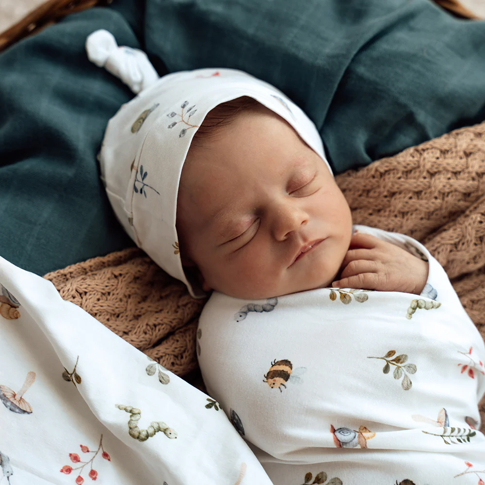 Garden Friends Organic Jersey Wrap & Beanie Set - Image 6