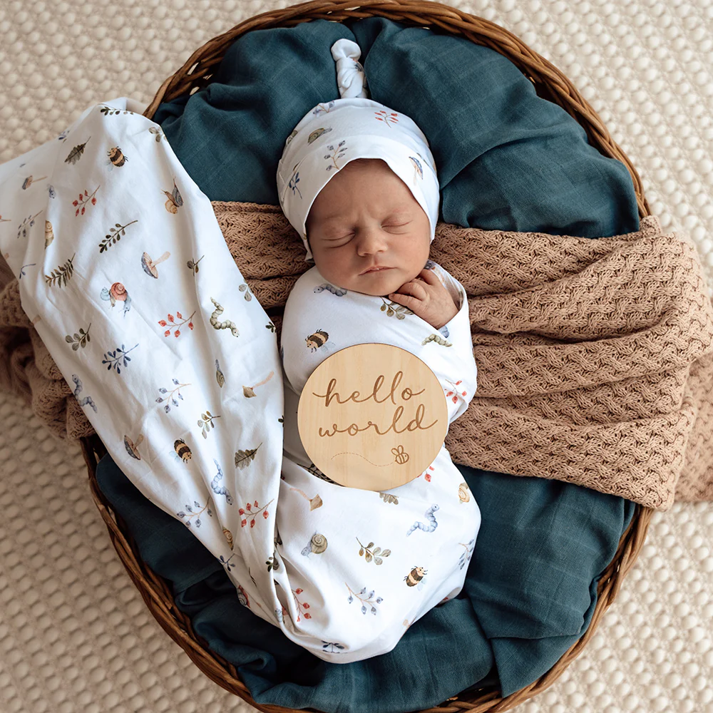 Garden Friends Organic Jersey Wrap & Beanie Set - Image 8