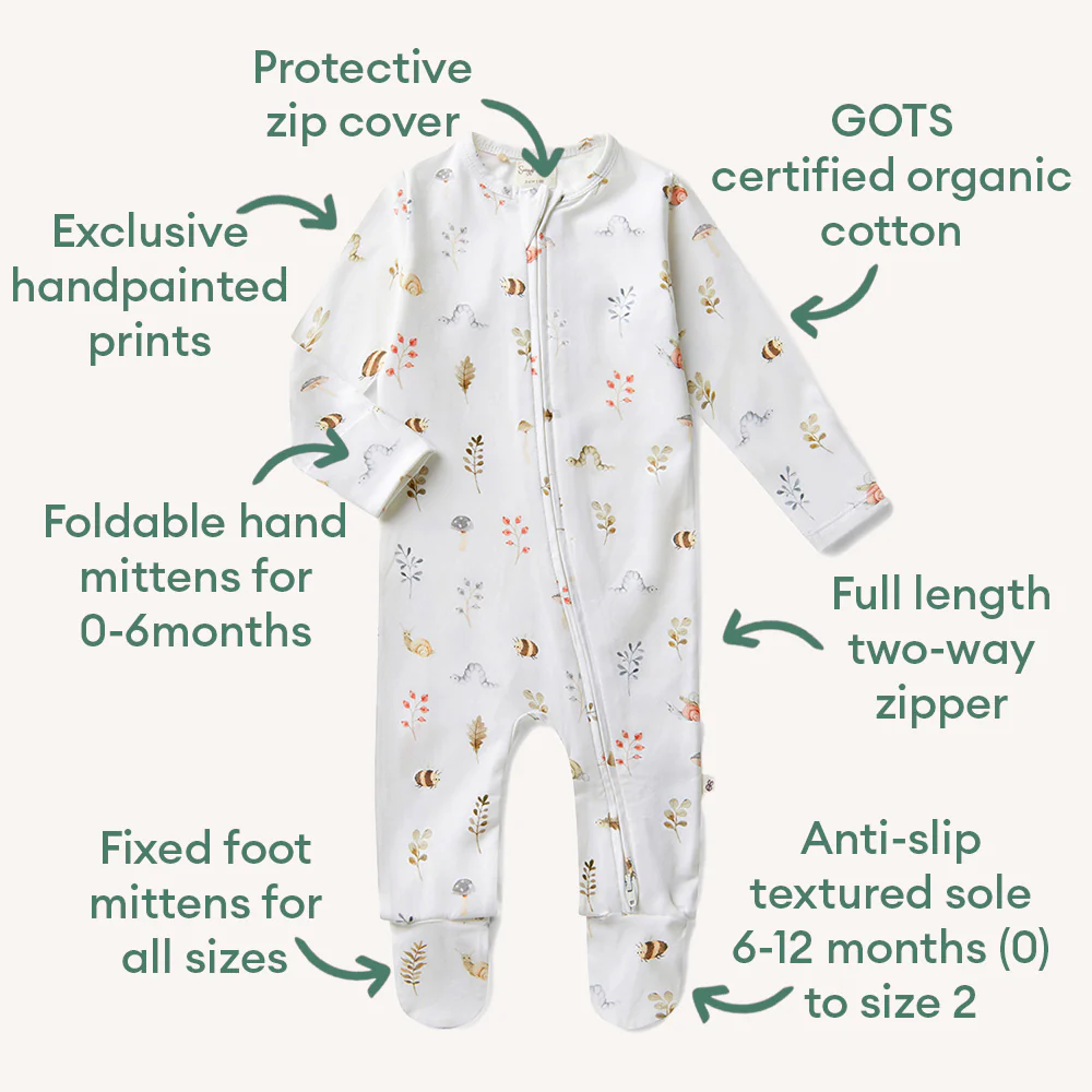 Garden Friends Organic Snuggle Sleepsuit Zip Footie - Image 4
