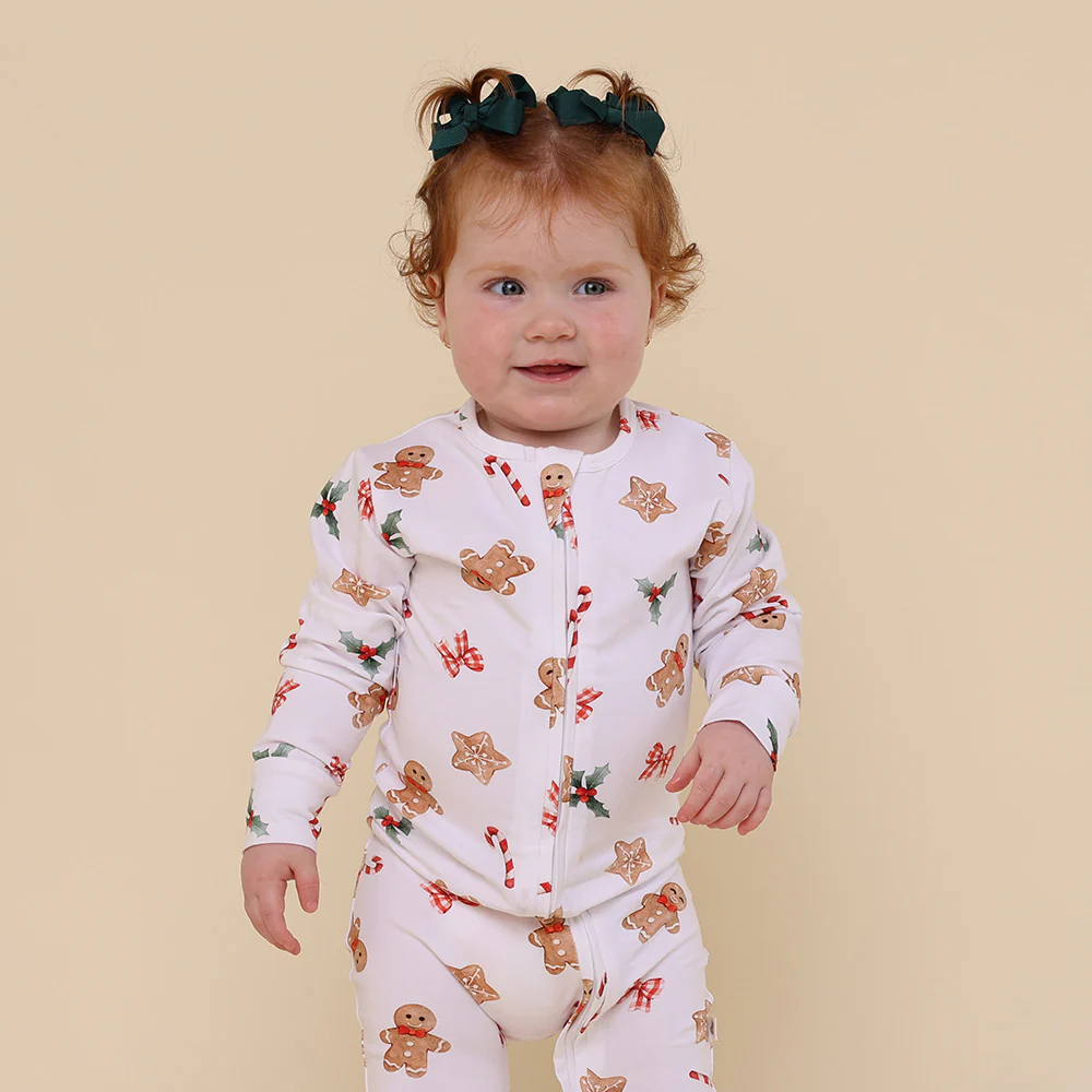 Gingerbread Organic Snuggle Sleepsuit Zip Footie - Image 9
