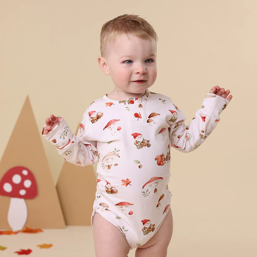 Gnomes Long Sleeve Organic Bodysuit - Image 10