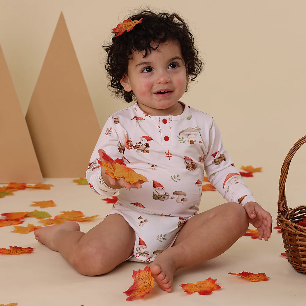 Gnomes Long Sleeve Organic Bodysuit - Image 11