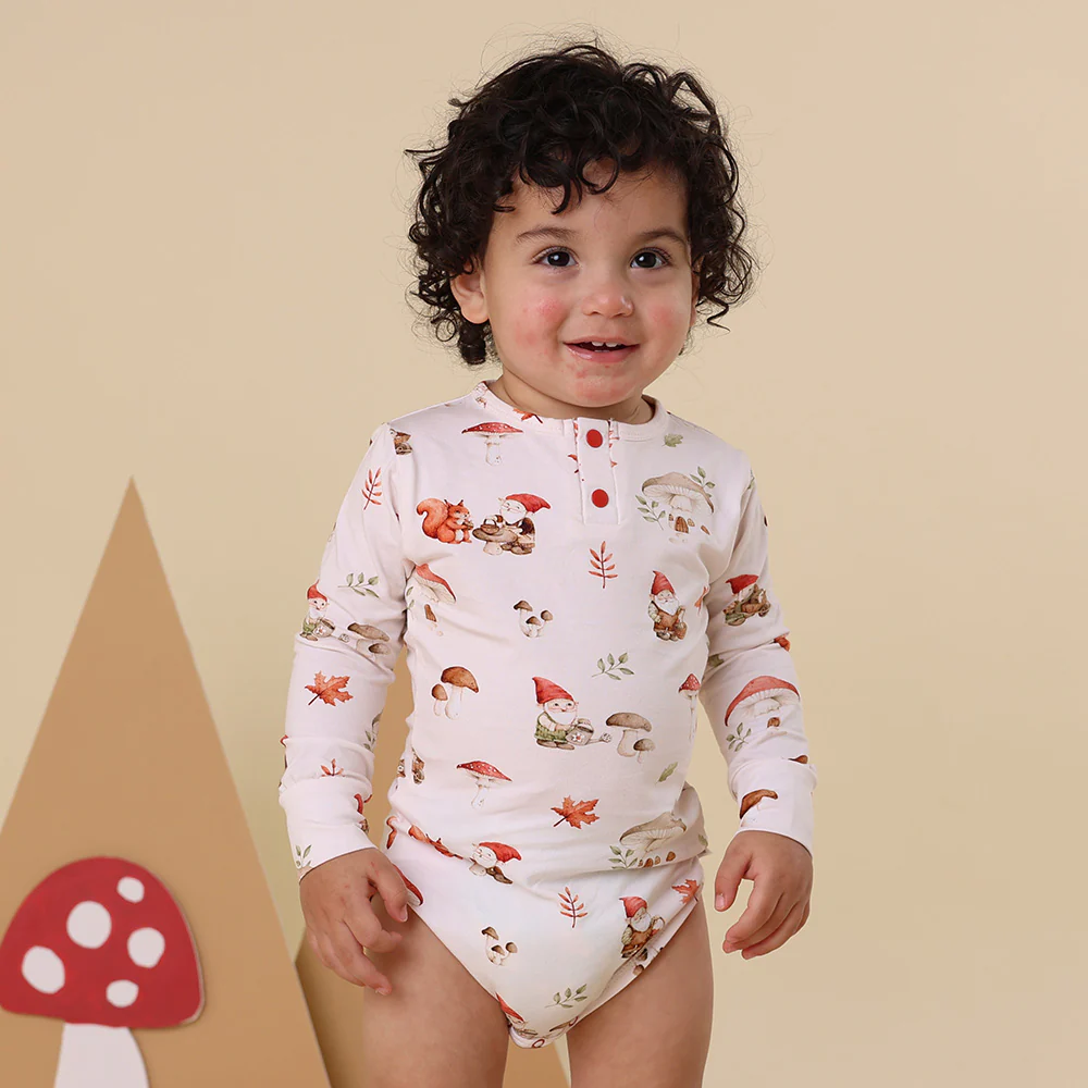 Gnomes Long Sleeve Organic Bodysuit - Image 3