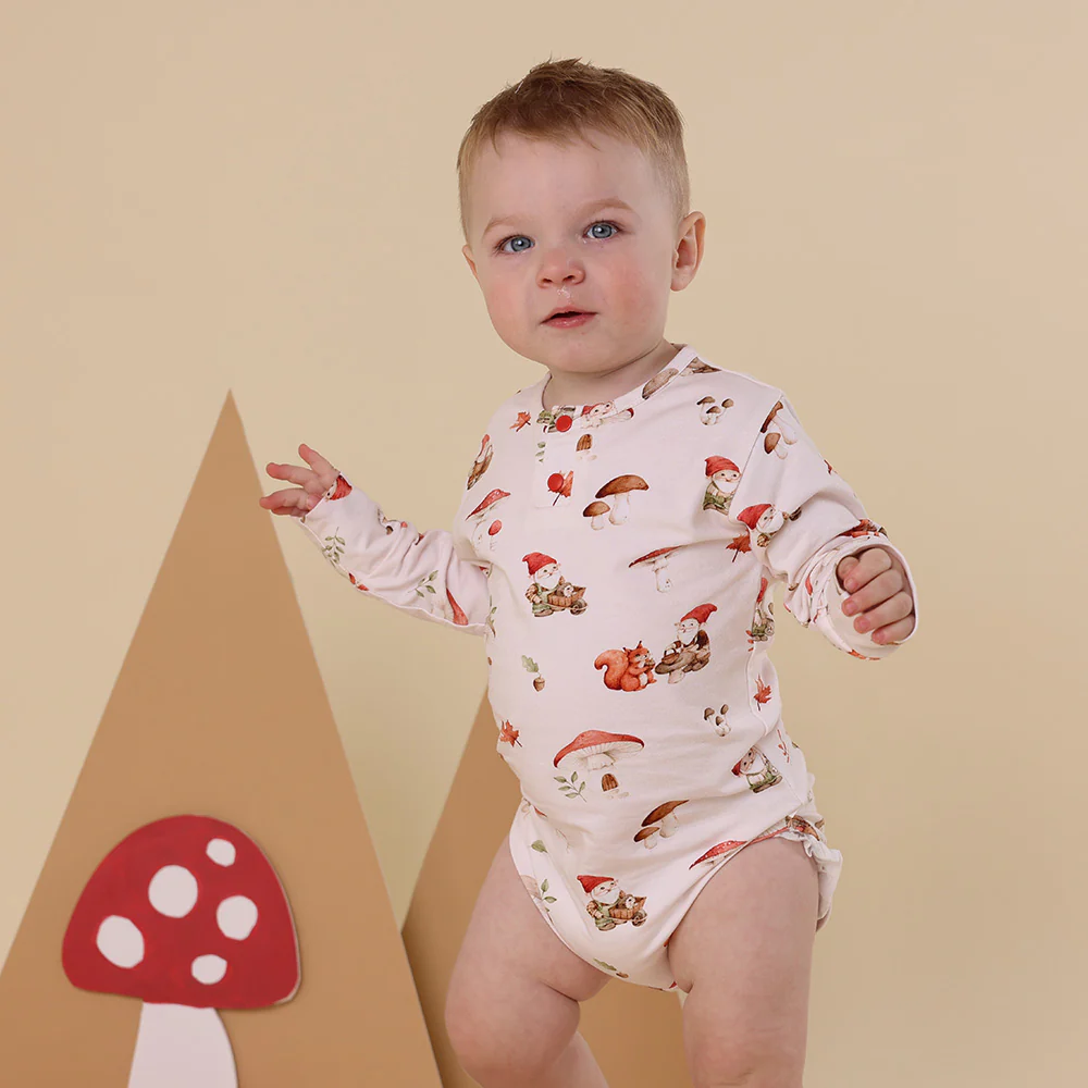 Gnomes Long Sleeve Organic Bodysuit - Image 5