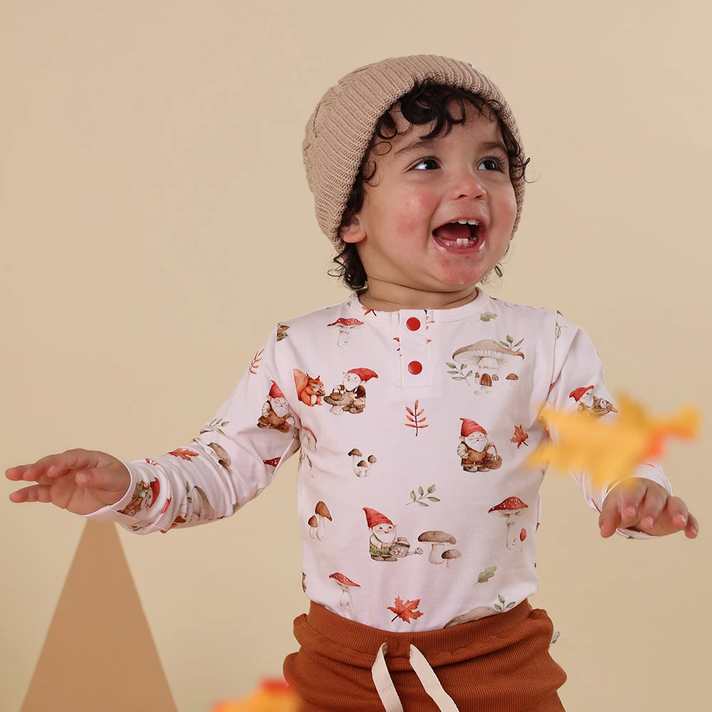Gnomes Long Sleeve Organic Bodysuit - Image 6