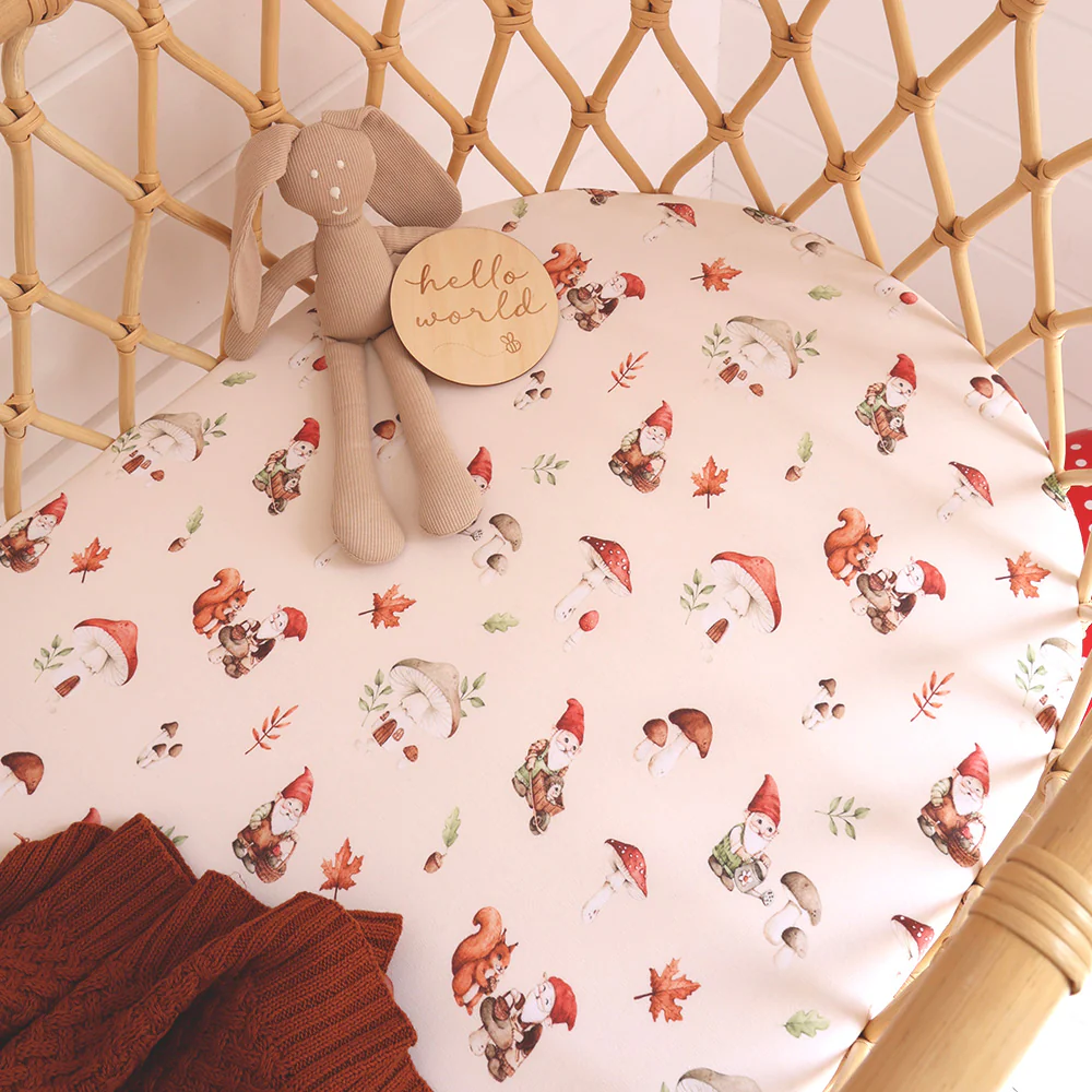 Gnomes Organic Bassinet Sheet / Change Pad Cover - Image 4