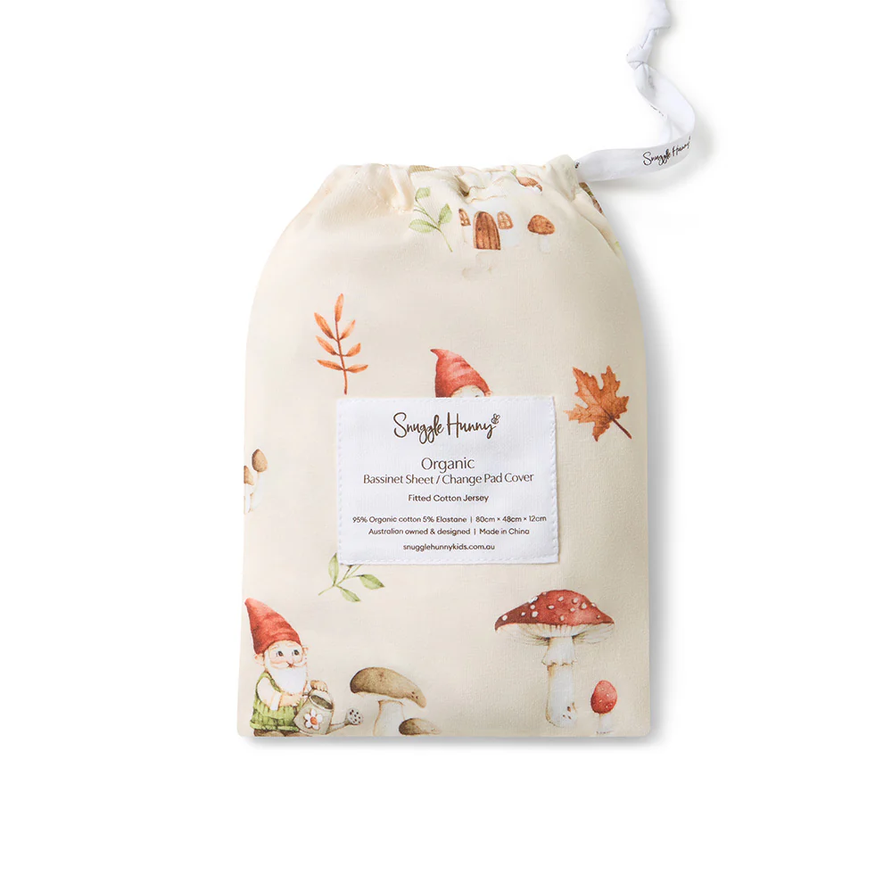Gnomes Organic Bassinet Sheet / Change Pad Cover - Image 6