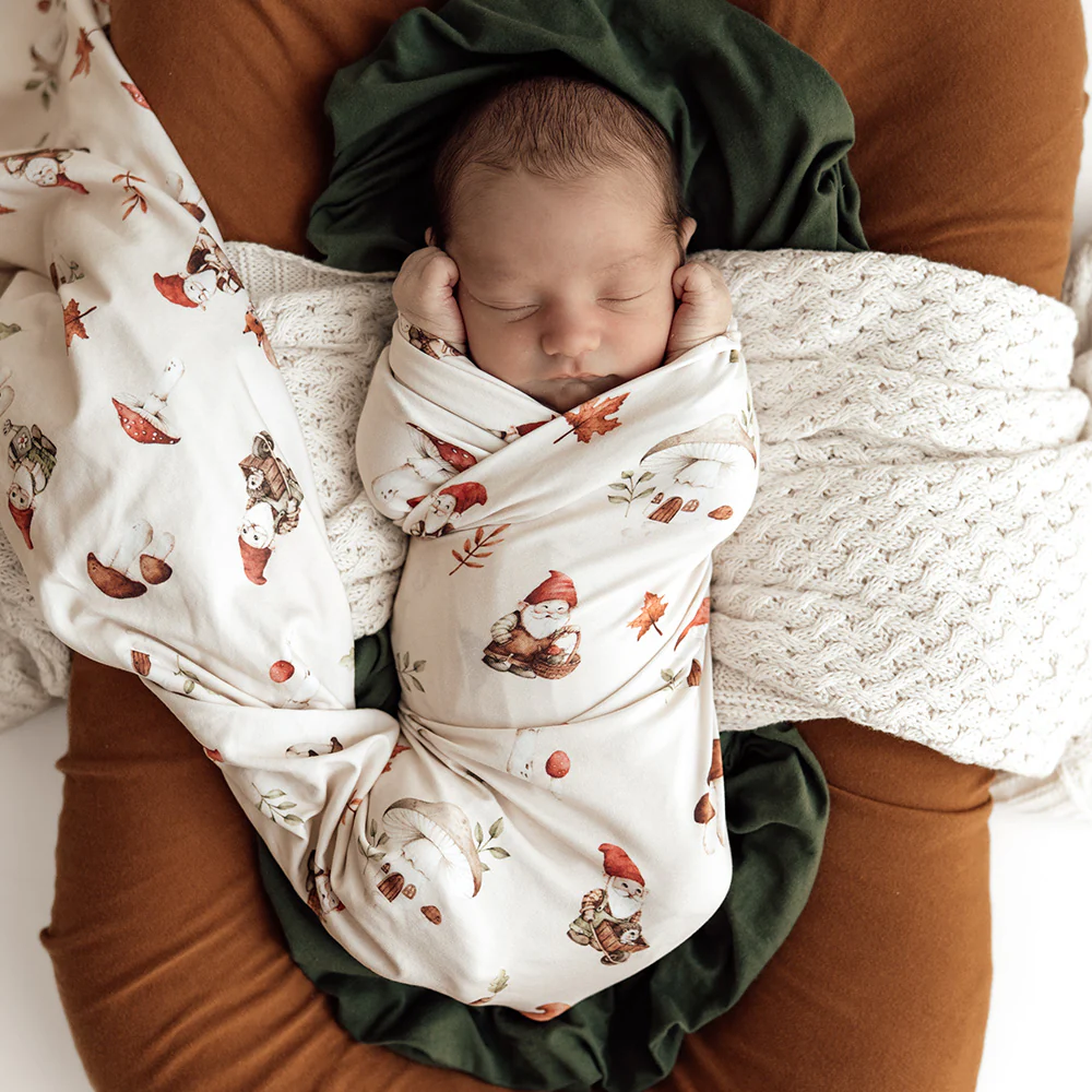 Gnomes Organic Jersey Wrap & Beanie Set - Image 3