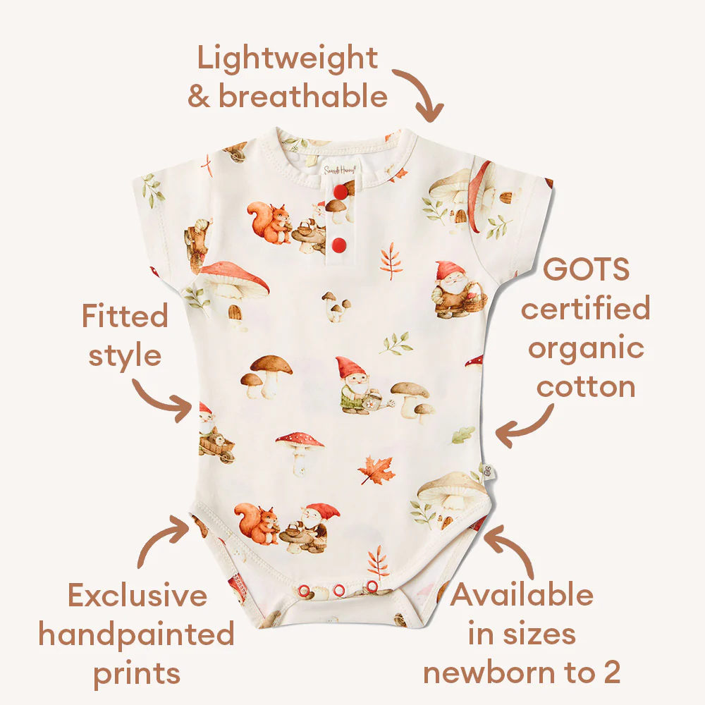 Gnomes Short Sleeve Organic Bodysuit - Image 5