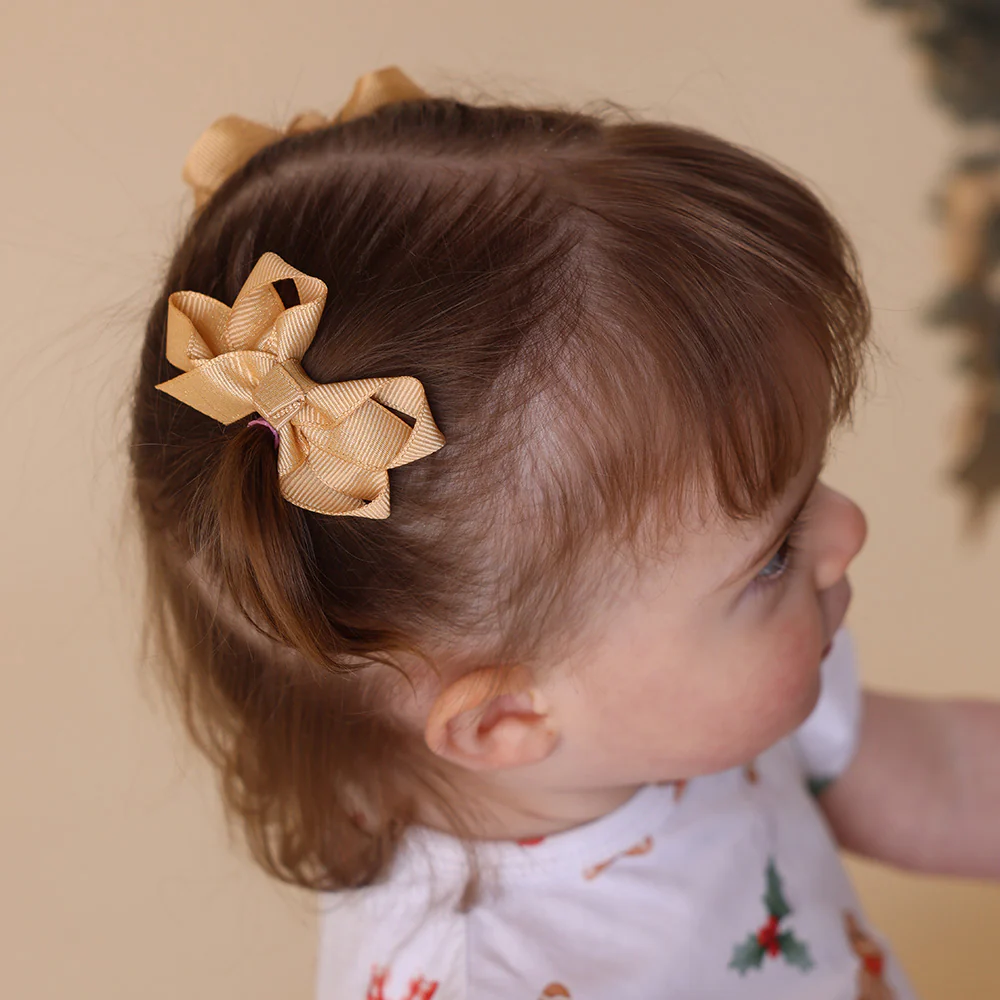 Gold Piggy Tail Hair Clips - Pair - Image 4