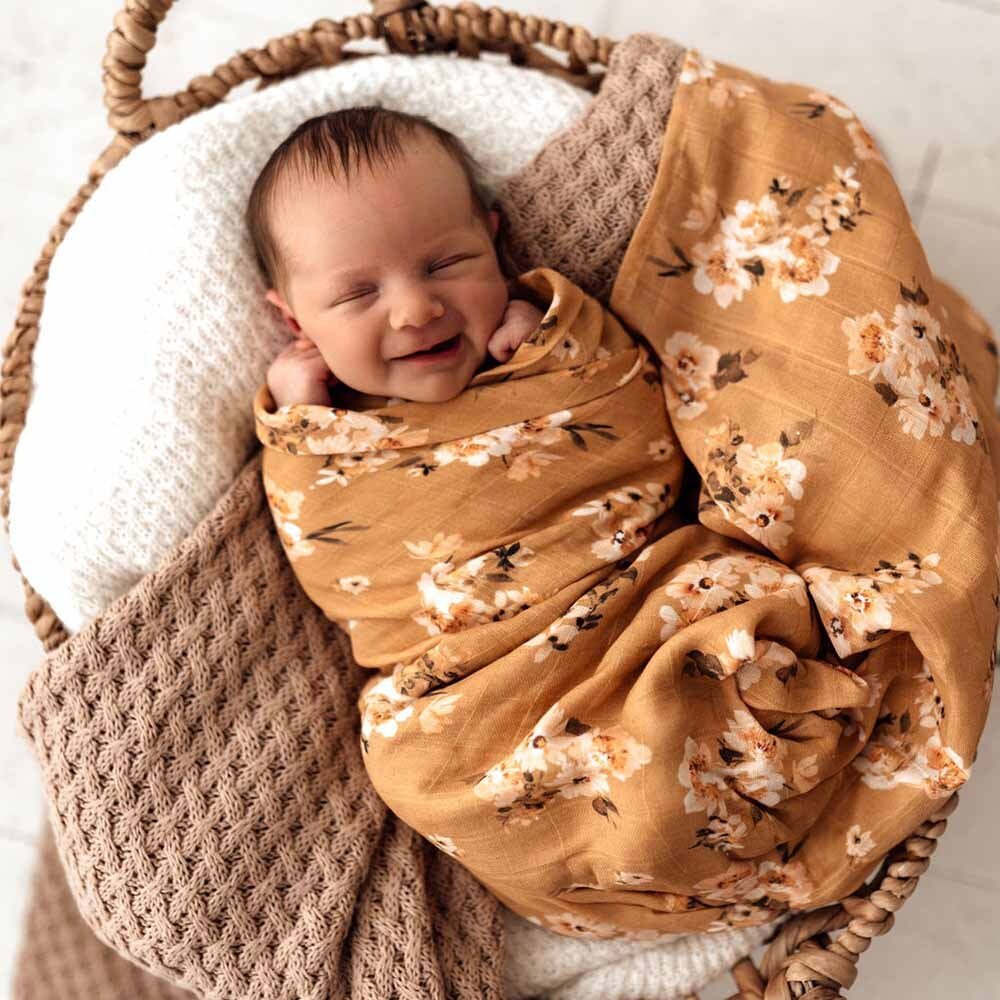 Golden Flower Organic Muslin Wrap - Image 5