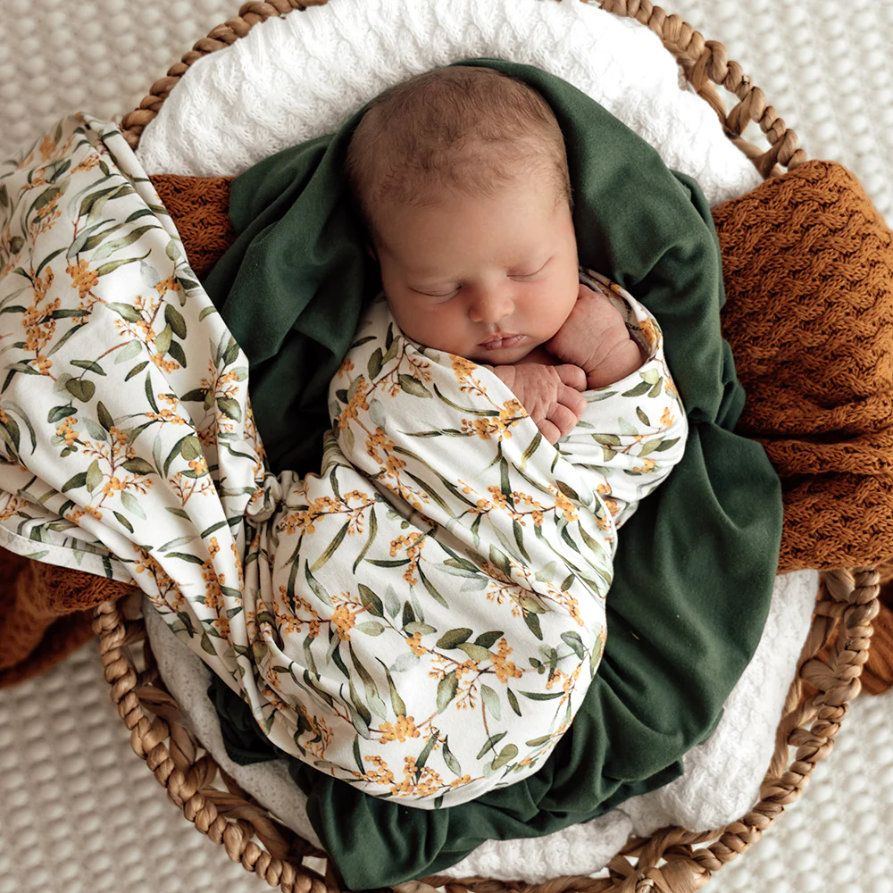 Golden Wattle Organic Jersey Wrap & Topknot Set - Image 3