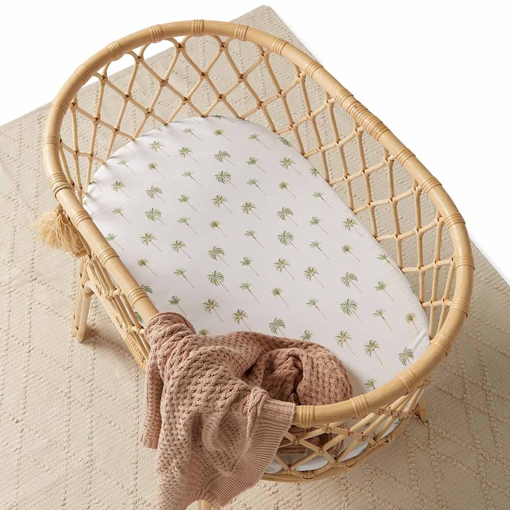 Green Palm Organic Bassinet Sheet / Change Pad Cover - Image 3