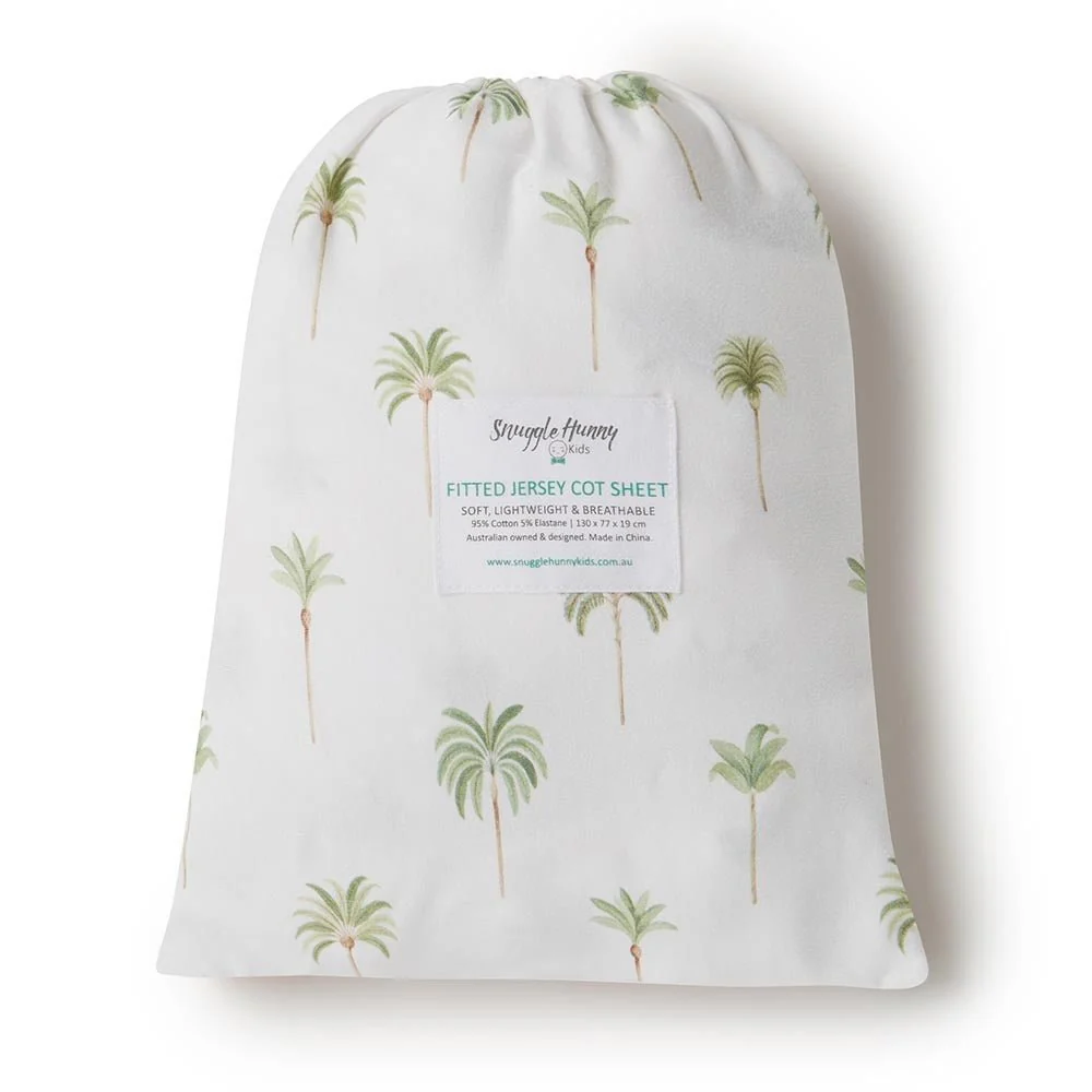 Green Palm Organic Fitted Cot Sheet - Image 6