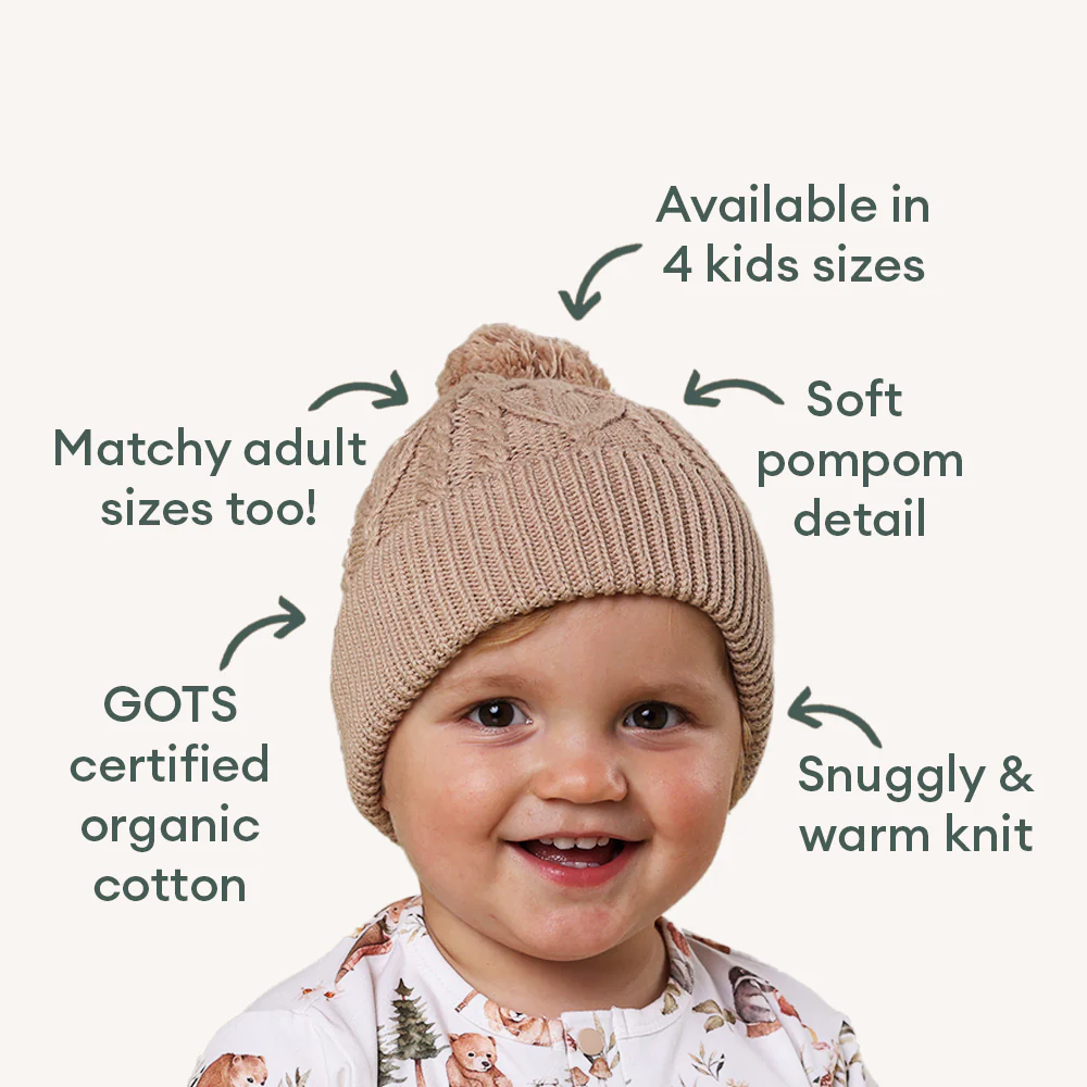 Hazelnut Organic Baby Knit Beanie - Image 4