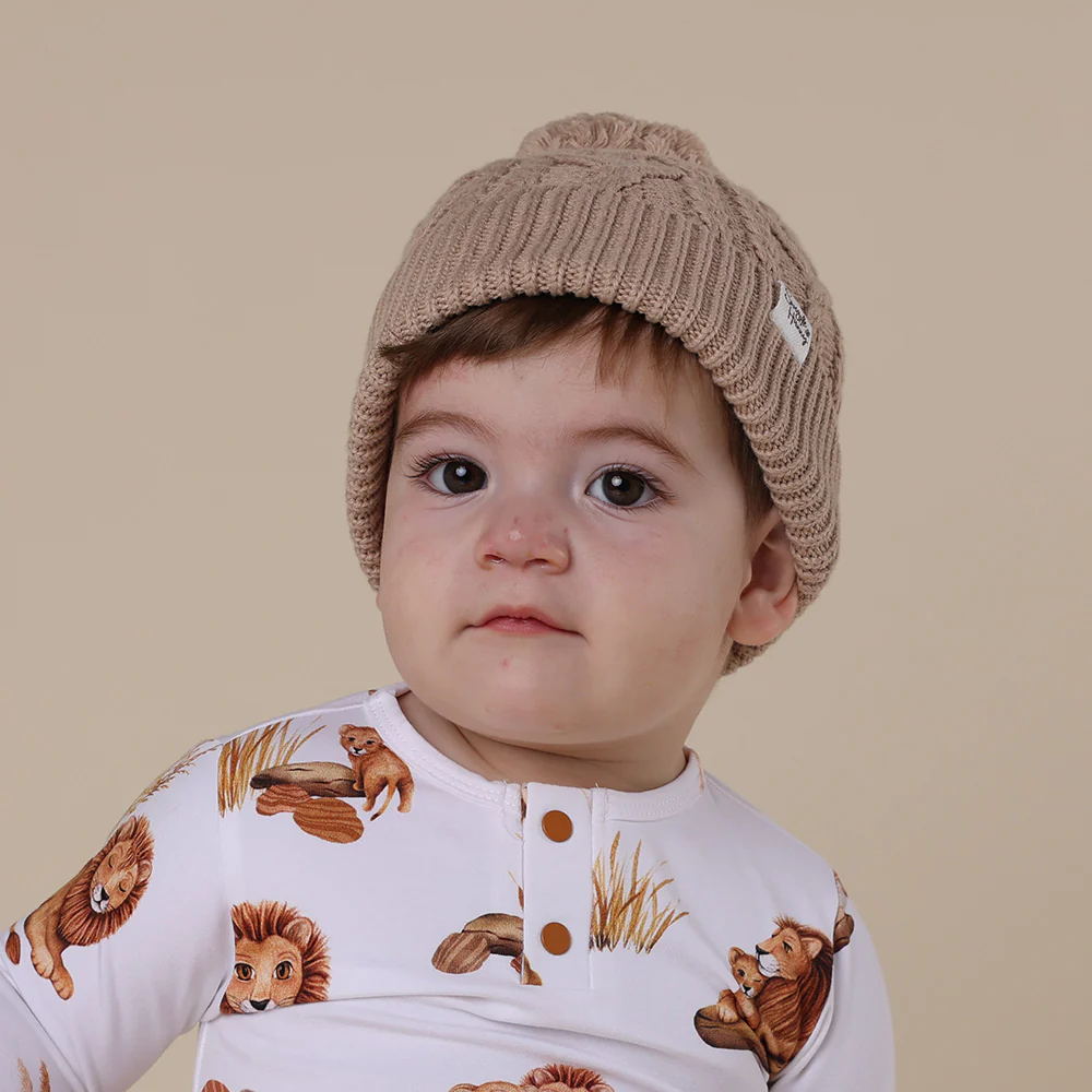 Hazelnut Organic Baby Knit Beanie - Image 5