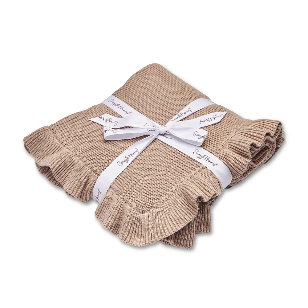 Hazelnut Ruffle Knit Organic Baby Blanket - Image 2