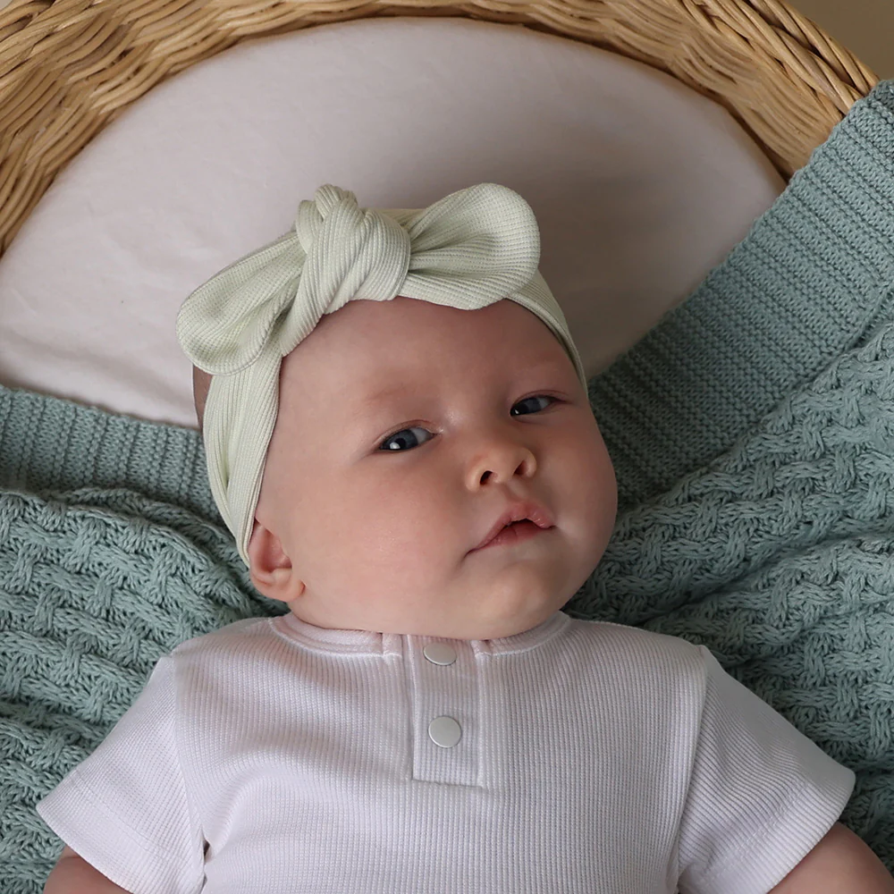 Honeydew Ribbed Organic Topknot - Image 3