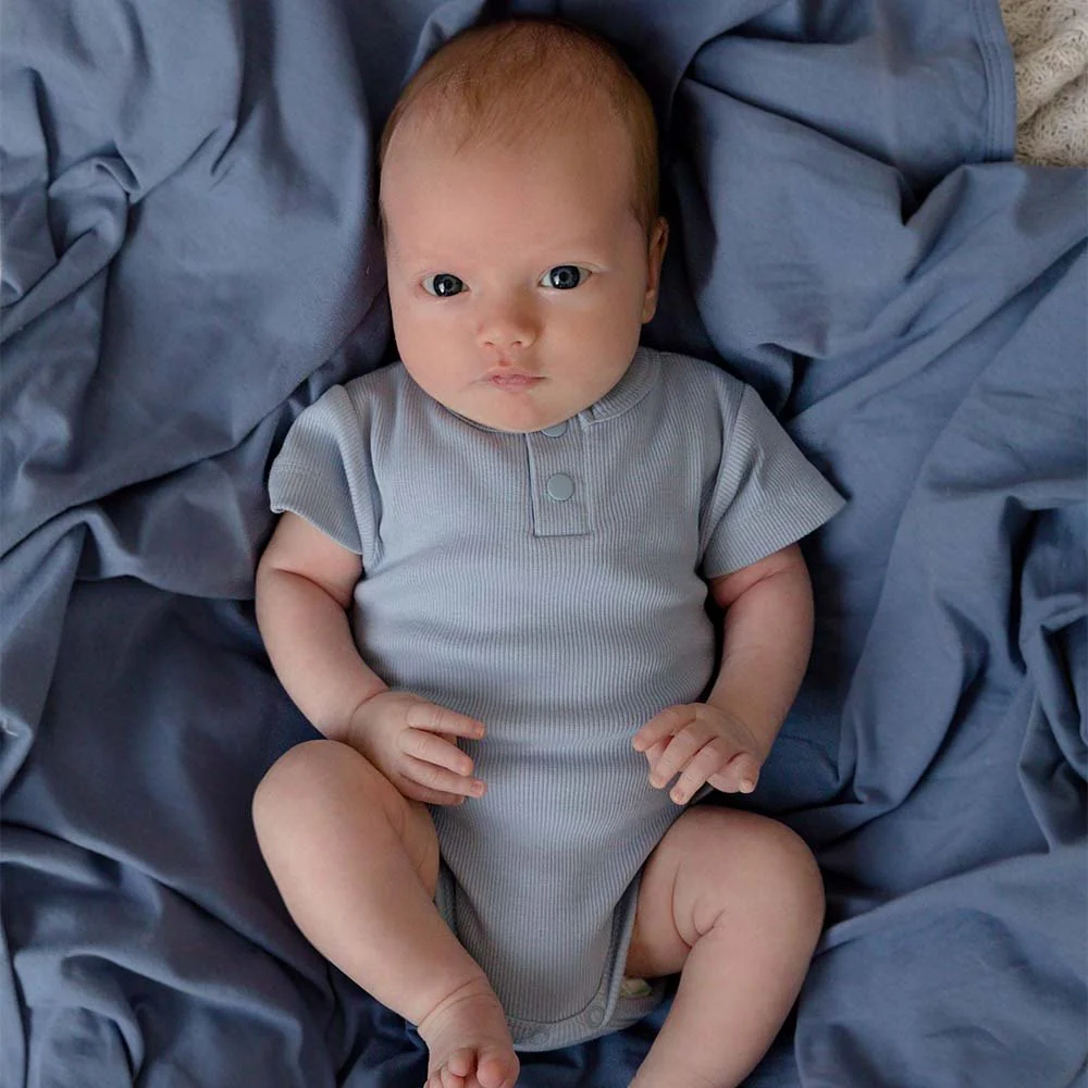 Indigo Organic Jersey Wrap & Beanie Set - Image 6