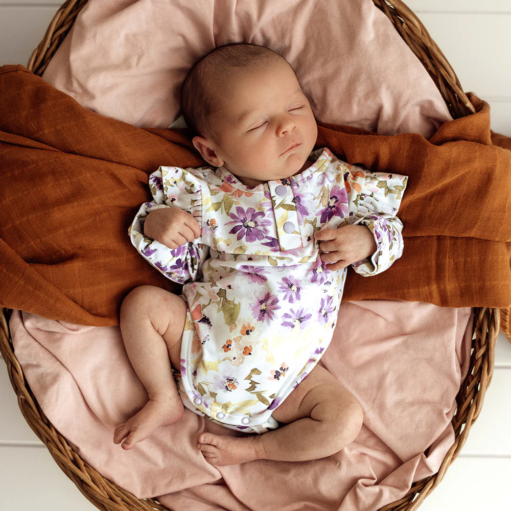 Isla Long Sleeve Organic Bodysuit with Frill - Image 10