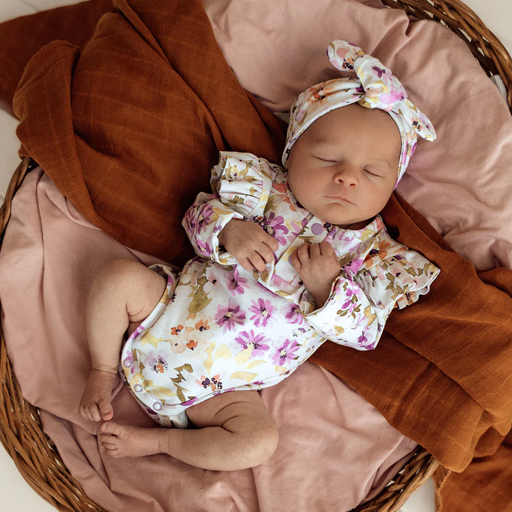 Isla Long Sleeve Organic Bodysuit with Frill - Image 12
