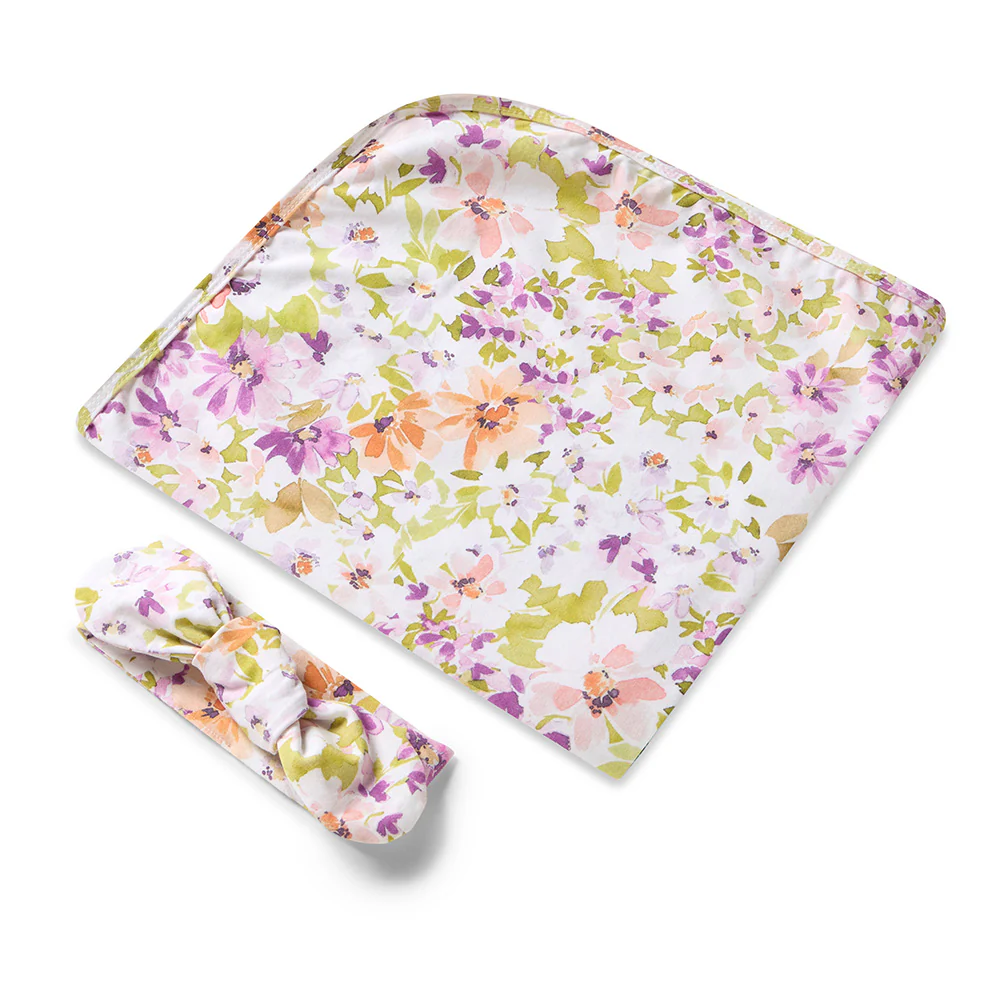 Isla Organic Jersey Wrap & Topknot Set - Image 2