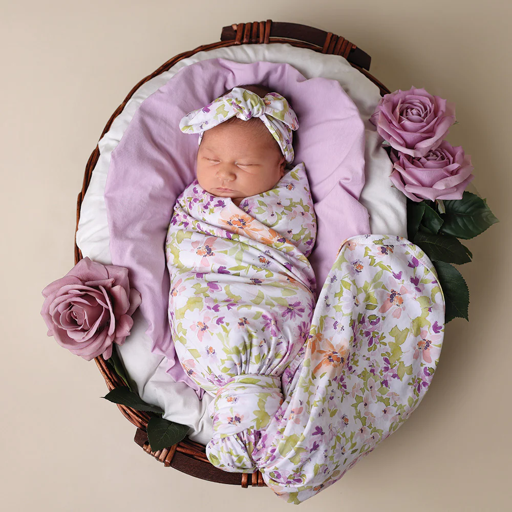 Isla Organic Jersey Wrap & Topknot Set - Image 4