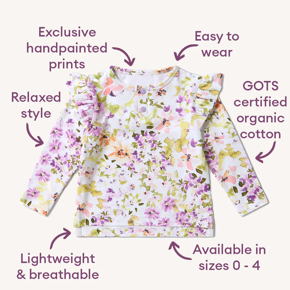 Isla Organic Long Sleeve Top with Frill - Image 4