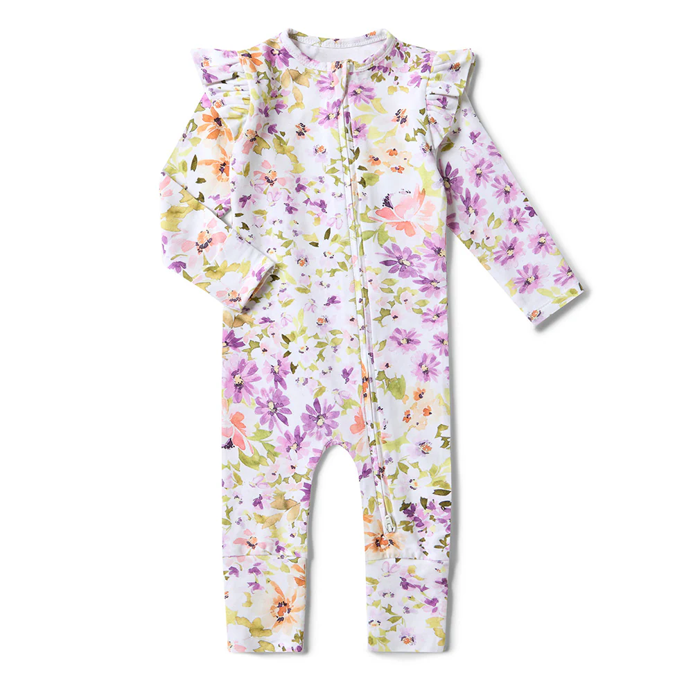 Isla Organic Snugglesuit Convertible Romper with Frill - Image 2