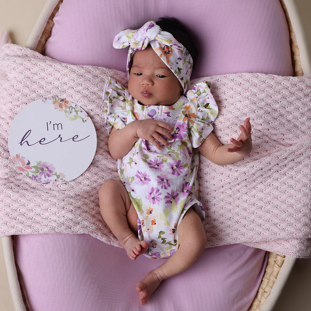 Isla Short Sleeve Organic Bodysuit with Frill - Image 8