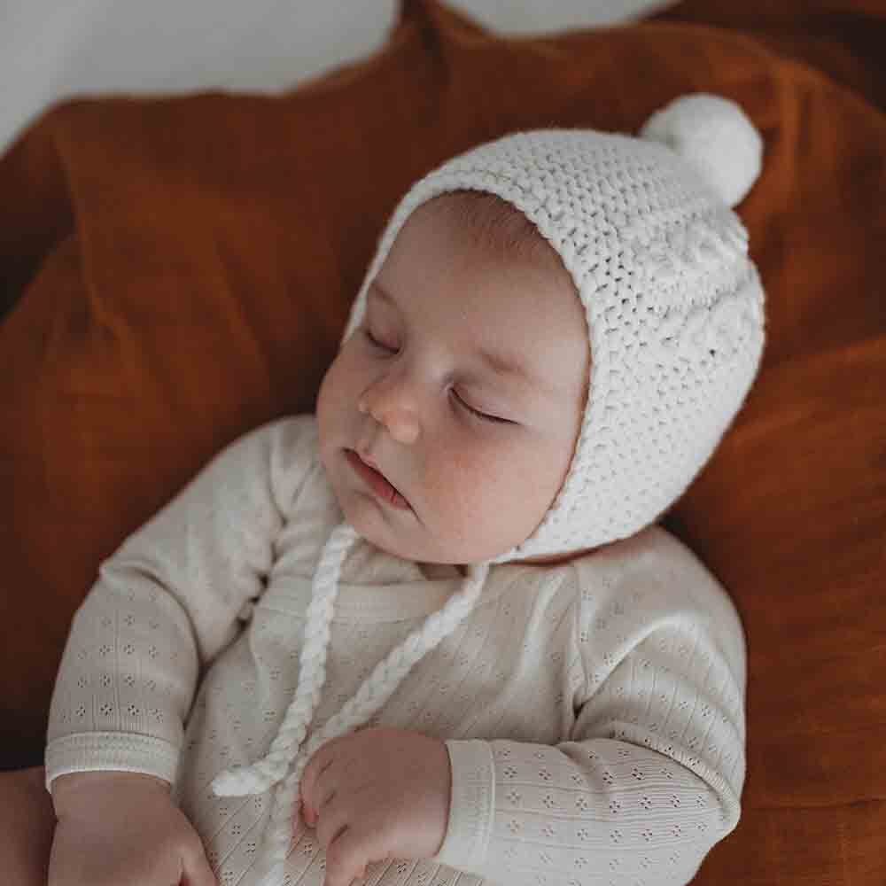 Ivory Merino Wool Bonnet & Booties - Image 10