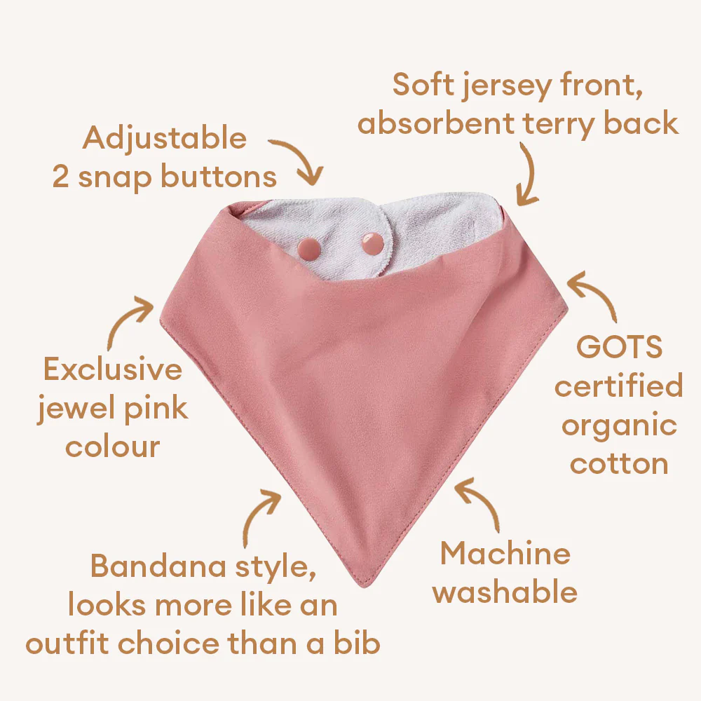 Jewel Pink Organic Dribble Bib - Image 3