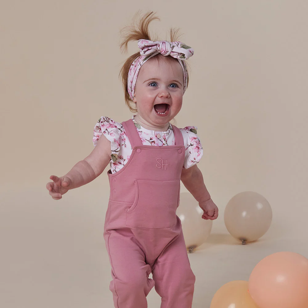 Jewel Pink Organic Joey Overalls - Image 3