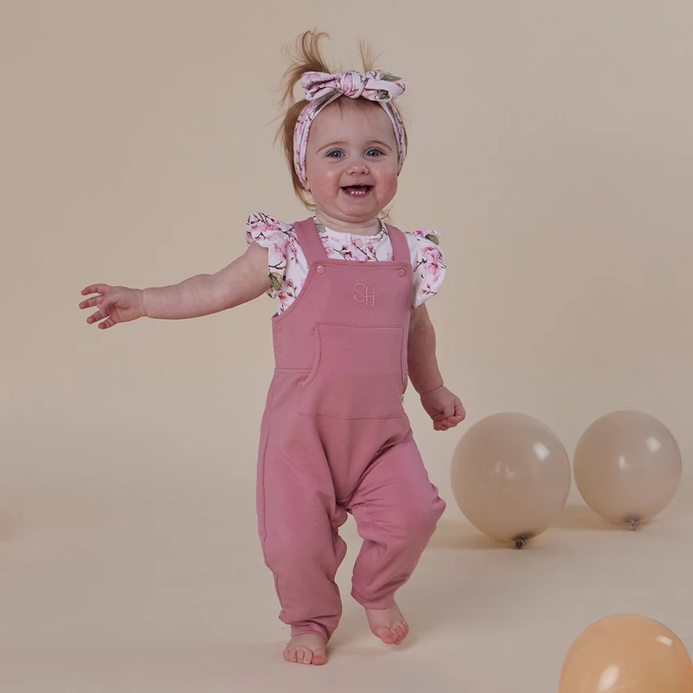 Jewel Pink Organic Joey Overalls - Image 5
