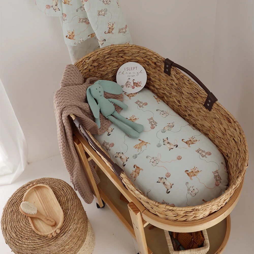 Kittens Organic Bassinet Sheet / Change Pad Cover - Image 3