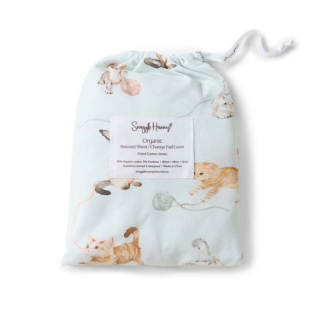 Kittens Organic Bassinet Sheet / Change Pad Cover - Image 5