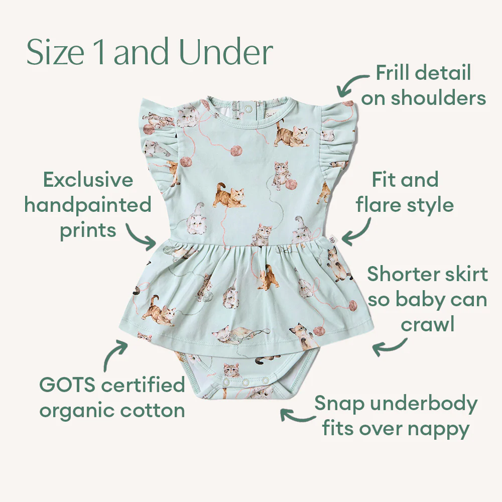 Kittens Short Sleeve Organic Dress - Image 4