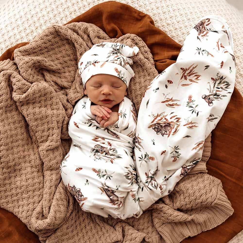 Koala Organic Jersey Wrap & Beanie Set - Image 6