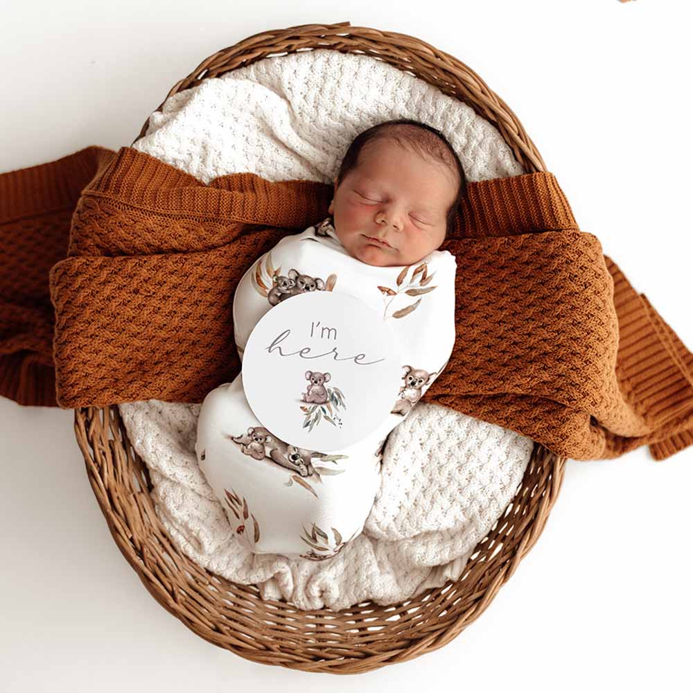 Koala Organic Snuggle Swaddle & Beanie Set - Image 5