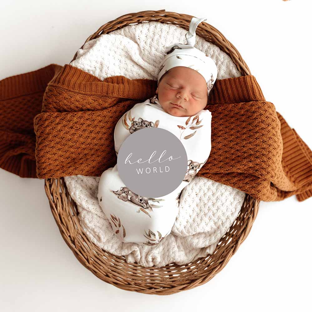 Koala Organic Snuggle Swaddle & Beanie Set - Image 7