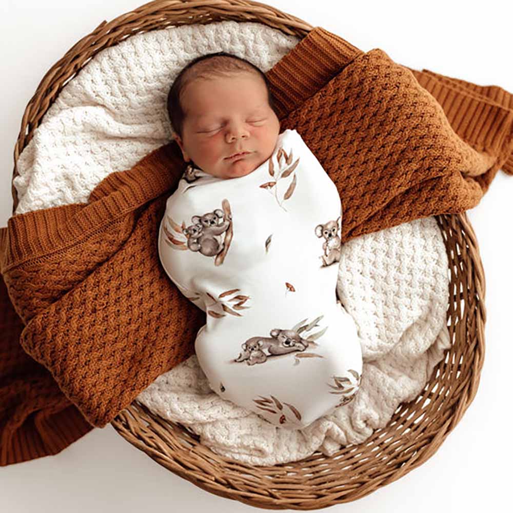 Koala Organic Snuggle Swaddle & Beanie Set - Image 8