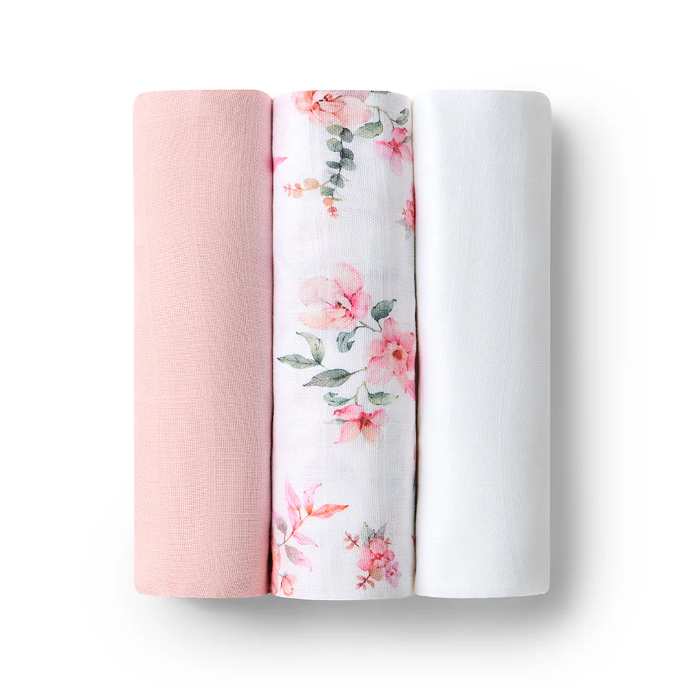Large Organic Muslin Wraps 3 Pack - Camille/Milk/Fairytale - Image 2