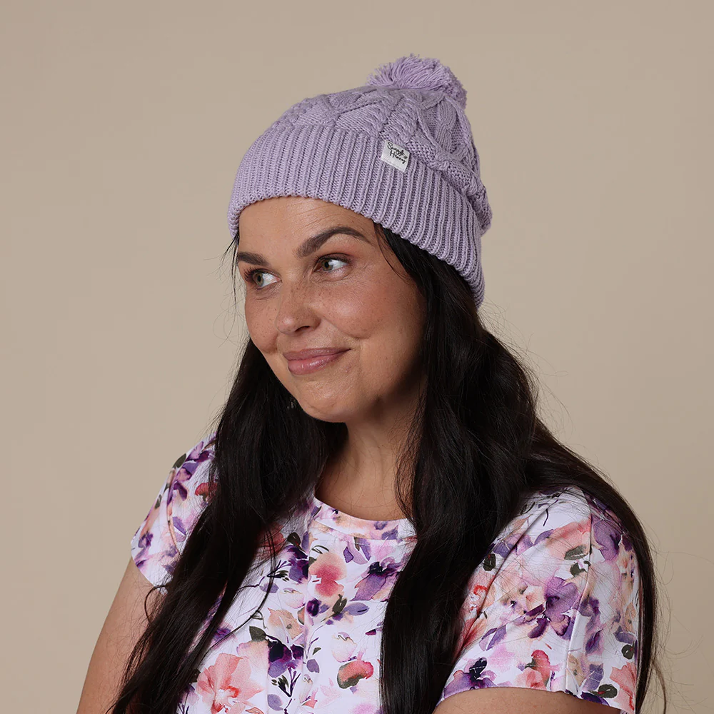 Lavender Organic Adult Knit Beanie - Image 4