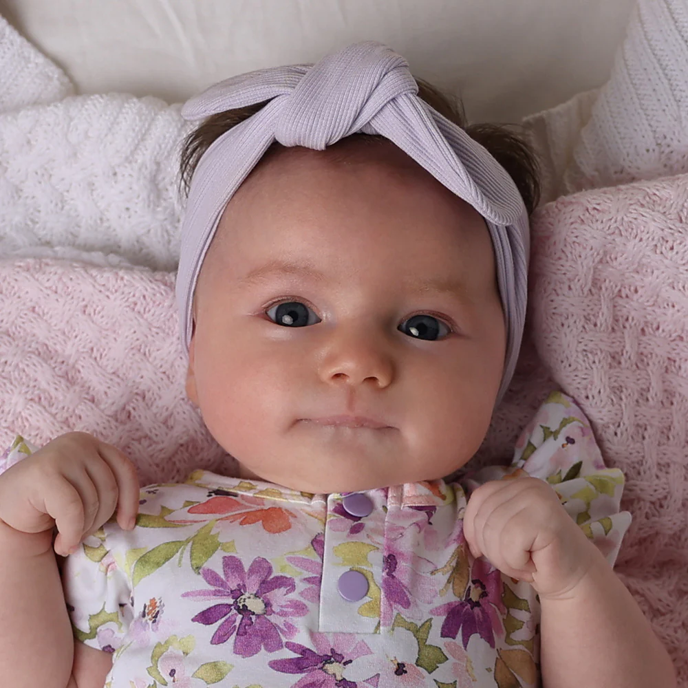 Lavender Ribbed Organic Topknot - Image 3
