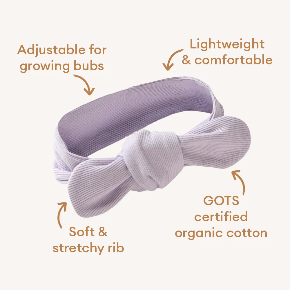 Lavender Ribbed Organic Topknot - Image 4
