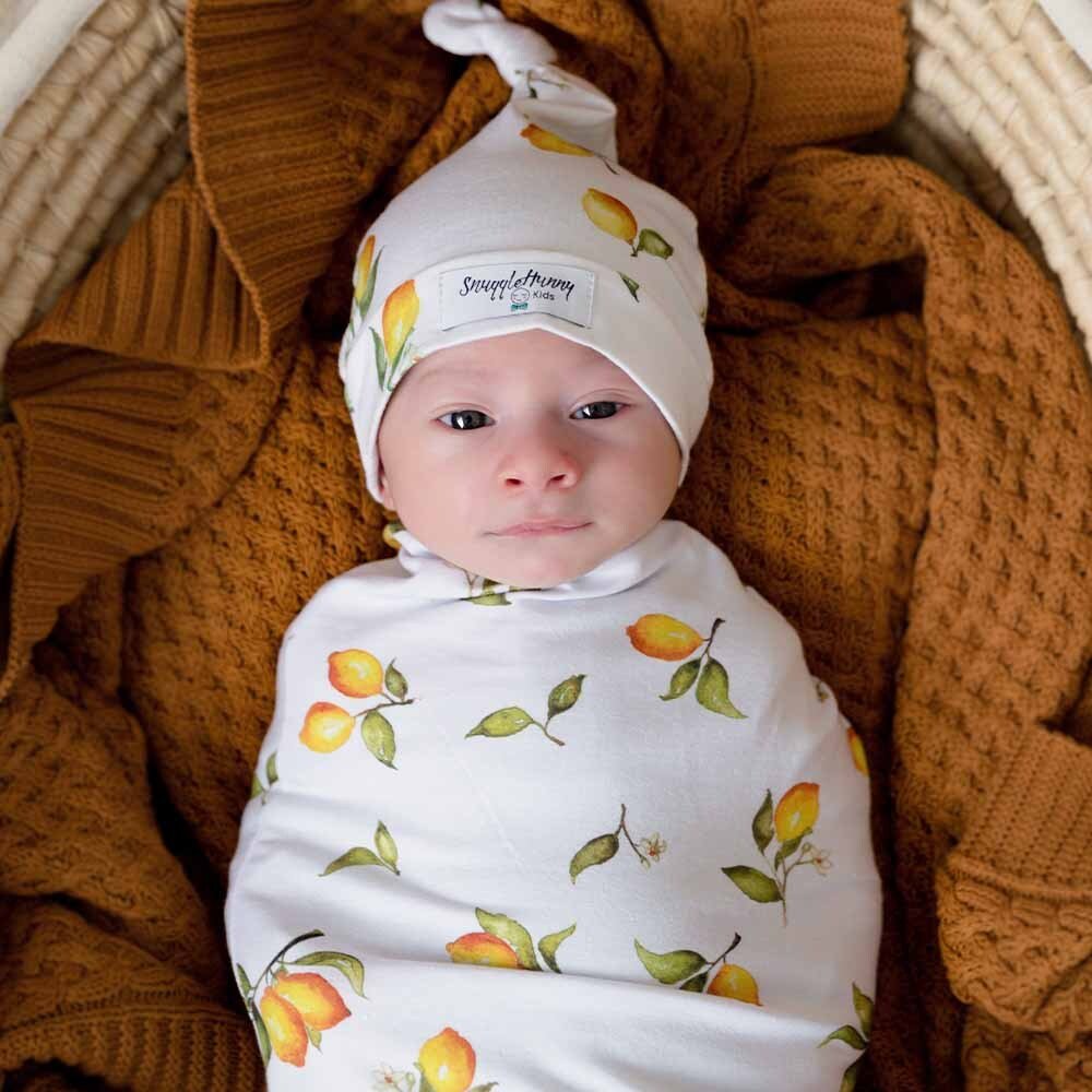 Lemon Organic Jersey Wrap & Beanie Set - Image 7